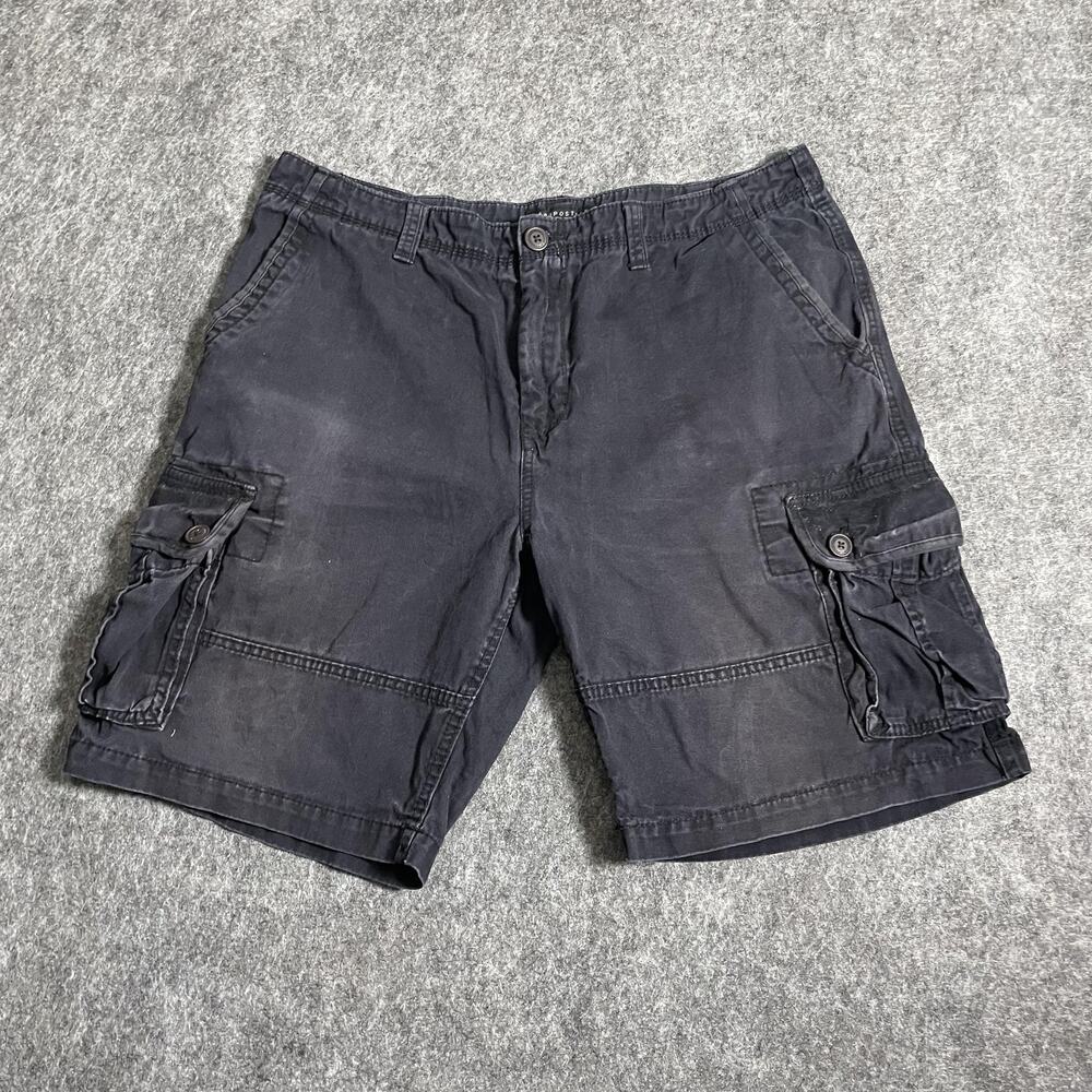 Aeropostale Shorts Mens 36 Black Cargo 100% Cotton Pockets Casual Utility